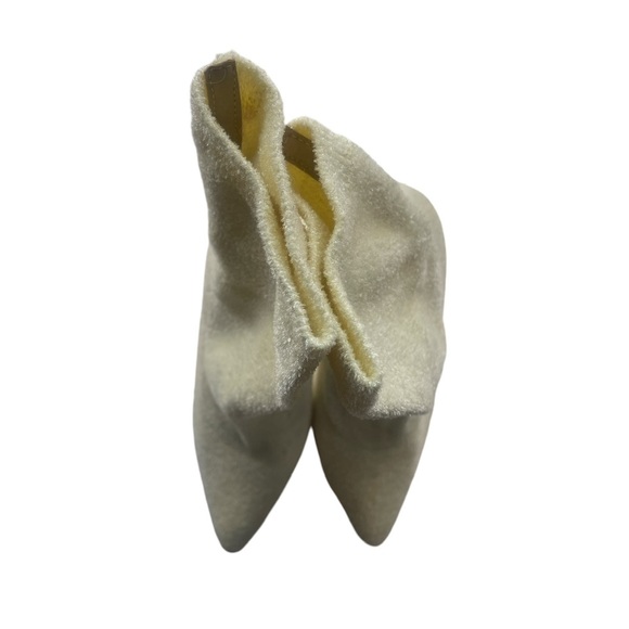 Knit stretch stiletto heel,cream,white, booties, ankle boots, pointy toe, size 7 - Picture 3 of 8